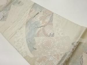 鬘帯に華紋・花々模様織出し袋帯